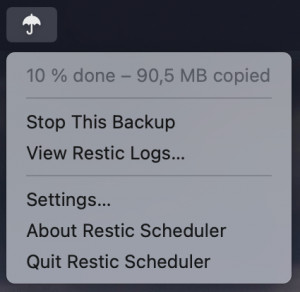 Restic Scheduler - náhled