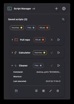 Script Manager - náhled