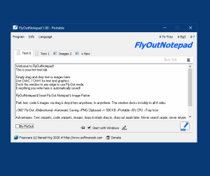 FlyOutNotepad - náhled