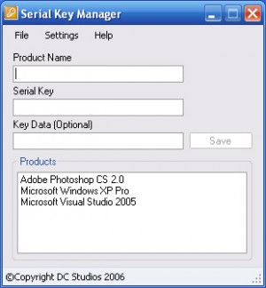 Serial Key Manager - náhled
