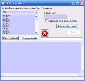 Hledání v souboru - náhled
