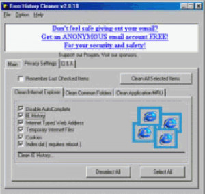 Free History Cleaner - náhled