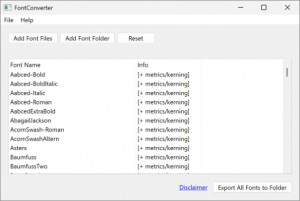 FontConverter - náhled