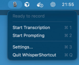 WhisperShortcut - náhled