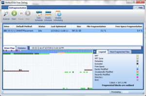 PerfectDisk Free Defrag - náhled