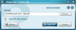 Simpo PDF Creator Lite - náhled
