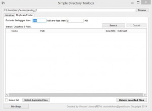 Simple Directory Toolbox - náhled