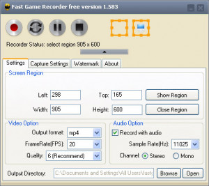 Fast Game Recorder - náhled