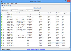 CountryTraceRoute - náhled
