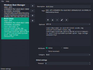 EFI Boot Editor - náhled