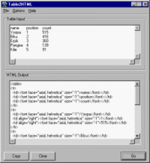 Table2HTML - náhled
