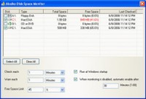 Abaiko Disk Space Monitor - náhled