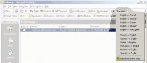 BabelFish for Outlook - náhled