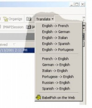 BabelFish for Outlook - náhled