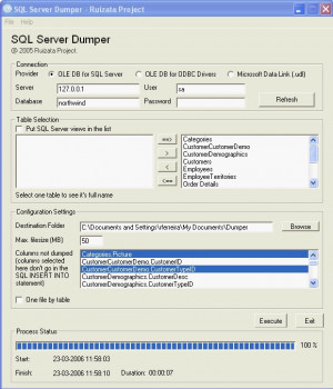 SQL Dumper - náhled
