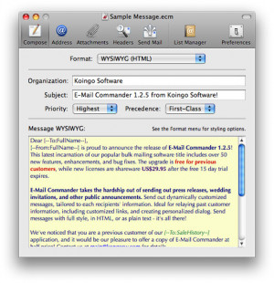 E-Mail Commander - náhled