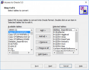 MS Access to Oracle - náhled