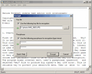 Secure Notepad - náhled