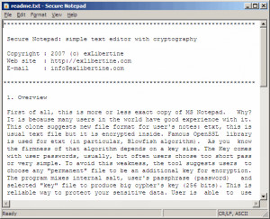 Secure Notepad - náhled