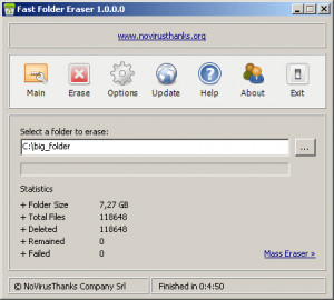 Fast Folder Eraser - náhled
