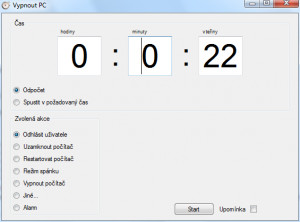 Vypnout PC - náhled