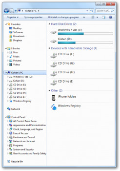 Windows 7 Navigation Pane Customizer - náhled