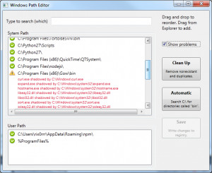 Windows Path Editor - náhled