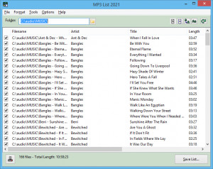 MP3 List - náhled