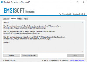 Emsisoft Decryptor for CheckMail7 - náhled