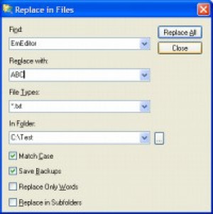 Replace in Files - náhled