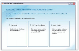 Web Platform Installer - náhled