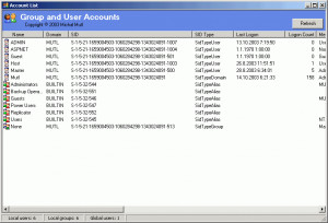 Account List - náhled