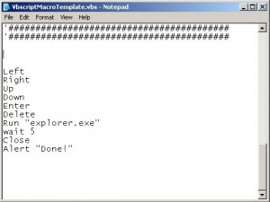 VBScript Macro Template - náhled