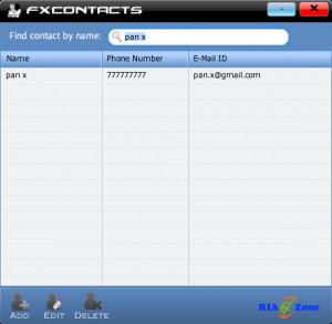 FxContacts - náhled