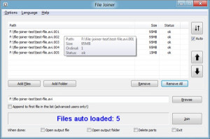 File Joiner - náhled