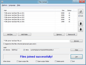 File Joiner - náhled