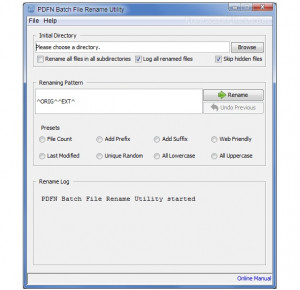 PDFN Batch File Rename Utility - náhled