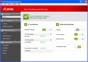 Avira Professional Security 2012 - náhled