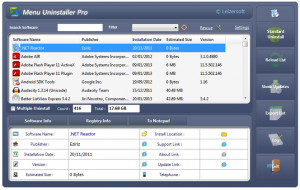 Menu Uninstaller Pro - náhled