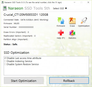 Naraeon SSD Tools - náhled