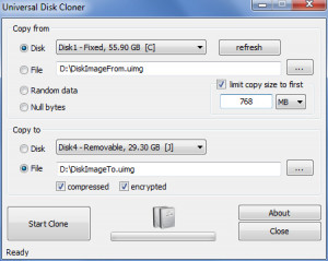 Universal Disk Cloner - náhled
