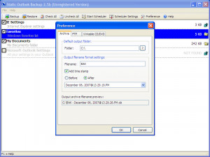 Outlook Backup - náhled