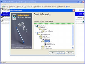 Outlook Backup - náhled