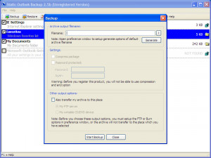 Outlook Backup - náhled