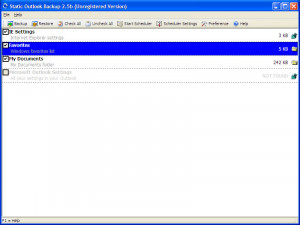 Outlook Backup - náhled