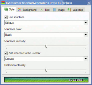 Bytessence UserbarGenerator - náhled
