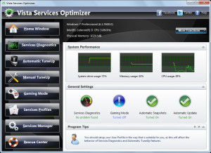 Vista Services Optimizer - náhled