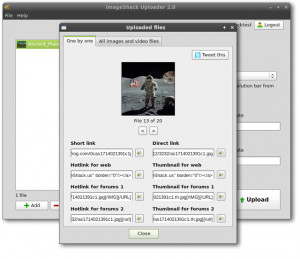 ImageShack Uploader - náhled