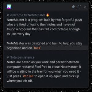 NoteMaster - náhled