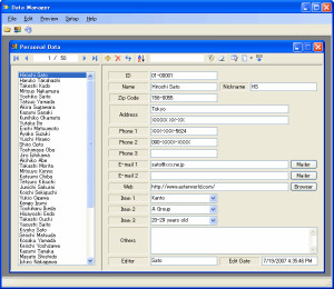 Data Manager - náhled
